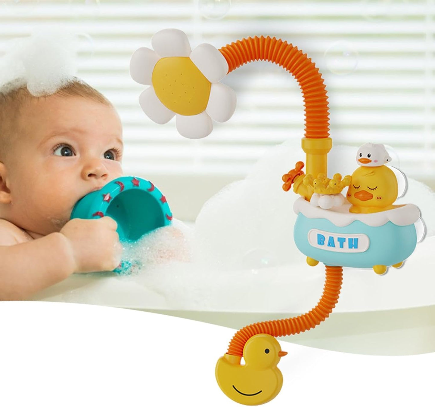 Babies Bath Shower Head Sprayer,Flexible Kids Shower Head Bathtub Shower Head | Sunflower Bath Shower Head Babies Bath Accessories for Boys Girls