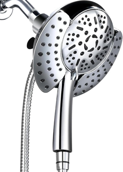 GRICH Shower Heads with Hand Held Spray: 9 Modes High Pressure Shower Head & Rain Shower Head, 2 in 1 Anti-Leak Shower Head with Hose, Height/Angle Adjustable, cUPC Certification Approved