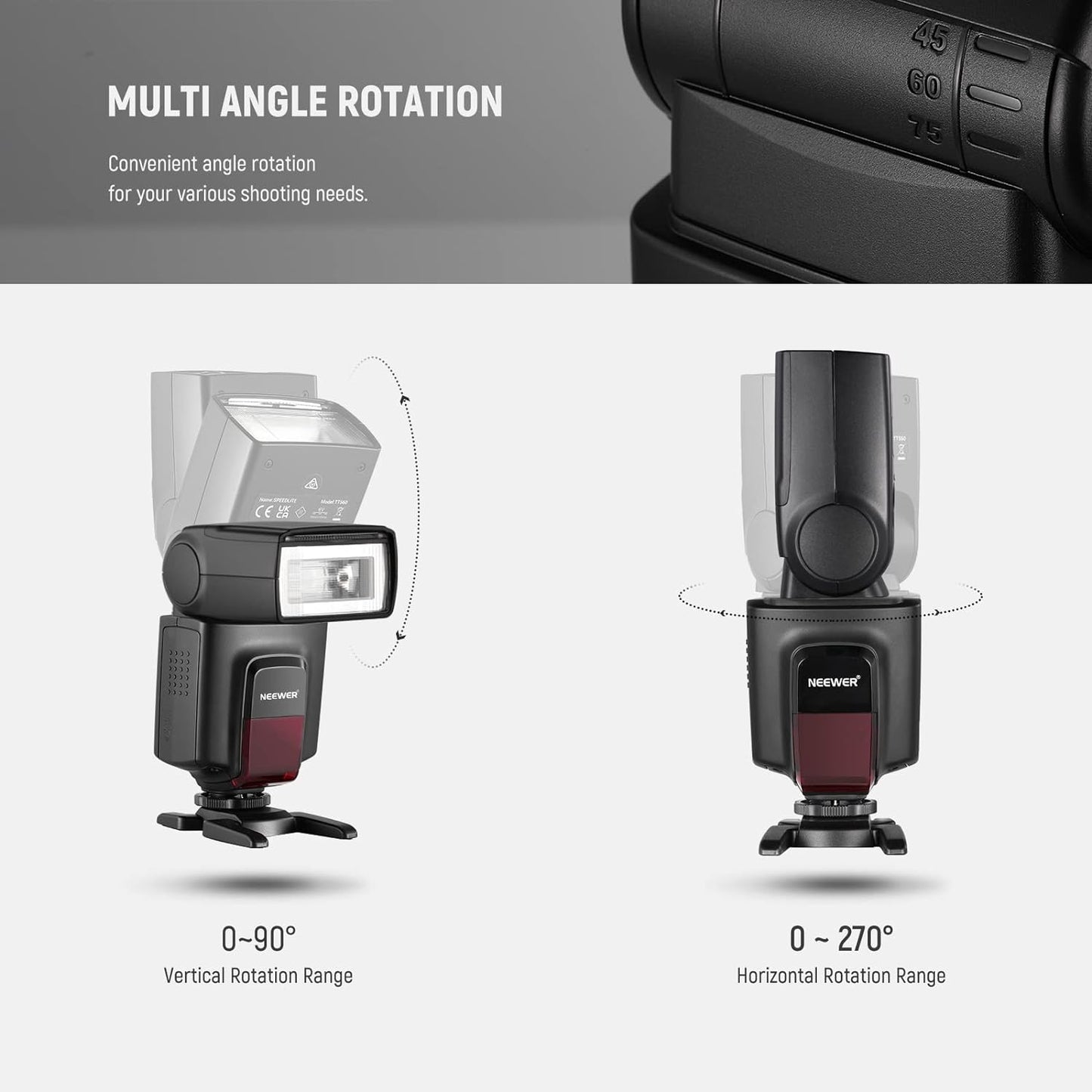 NEEWER TT560 Flash Speedlite with M/S1/S2 Mode, Manual Universal Single Contact Speedlight Compatible with Canon Nikon Panasonic Olympus Pentax Sony DSLR & Mirrorless Cameras with Standard Hot Shoe