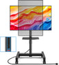 Rfiver Mobile TV Stand with Power Outlet, Rolling TV Stand for 13-50 Inch LCD LED Flat Panel Curved Screen, Tilting and Rotating Mount, Portrait to Landscape, Holds up to 55lbs, Max VESA 200x200mm