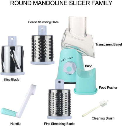 Purilite Select Rotary Cheese Grater with 3 Stainless Steel Blades