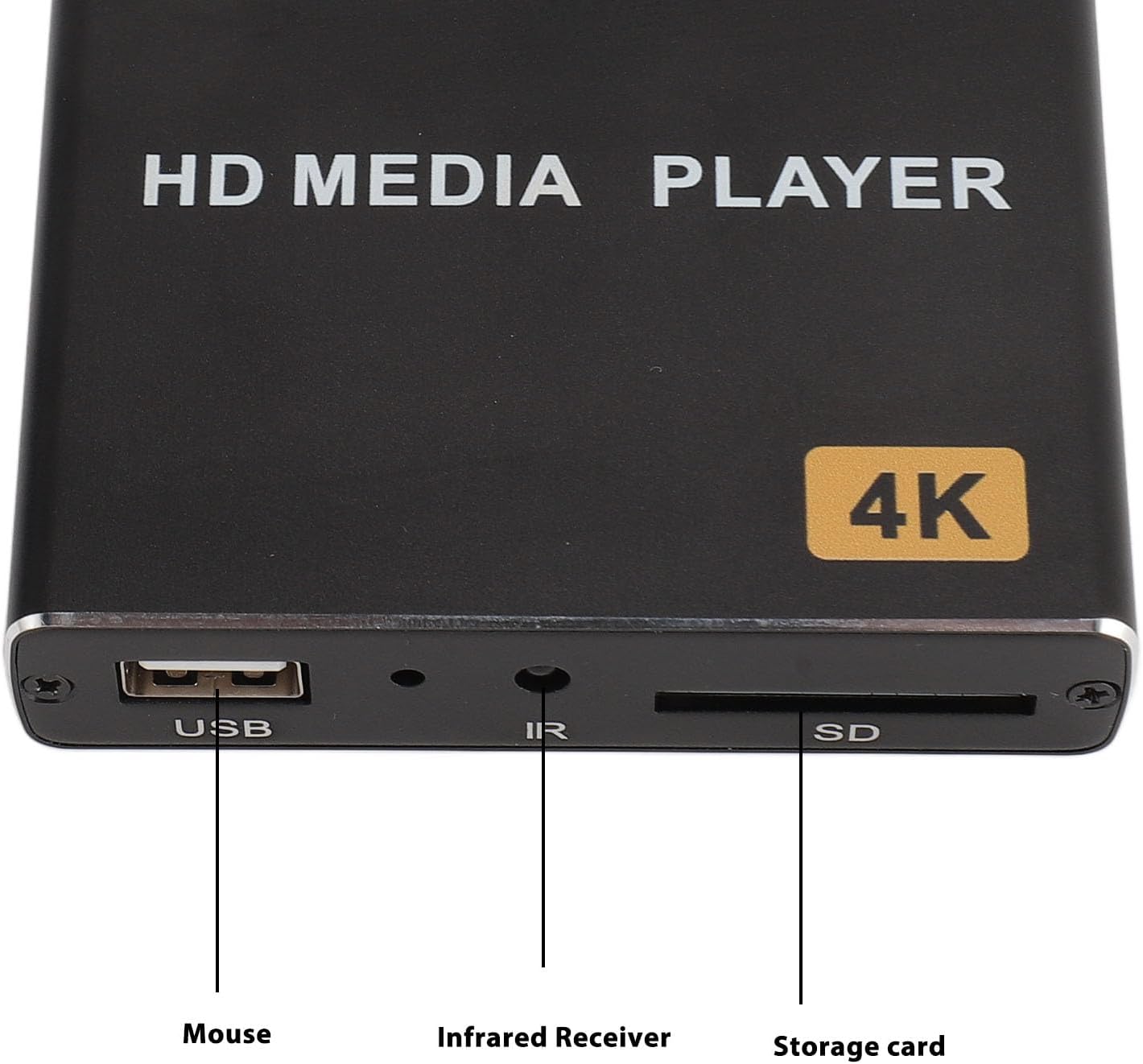 HDMI Media Player, 4K HD Digital Media Player for 4K TV Video, H.265 MP4 MKV Videos MP3 Music JPG Photos PPT, 7.1 Surround Sound, Dual USB Ports (US Plug)