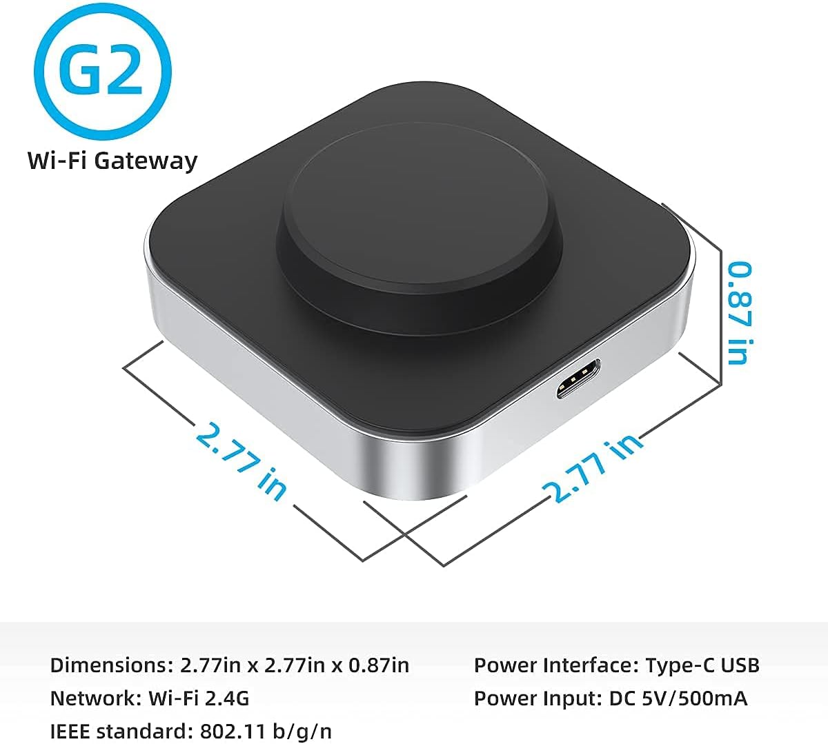 Hornbill G2 Gateway for Smart Door Lock, Wi-Fi Gateway, Keyless Entry Electronic Smart Door Lock Wi-Fi Bridge,Remote Control Bluetooth Lock Only Works for TTLock App