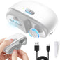 Electric Nail Clipper - 3 in 1 Fingernail Trimmer, Polisher & Clip Storage with LED Light, USB Rechargeable & 2 Speed Gears Automatic Safety Nail Cutter for Baby, Kids, Seniors, Caregivers (White)