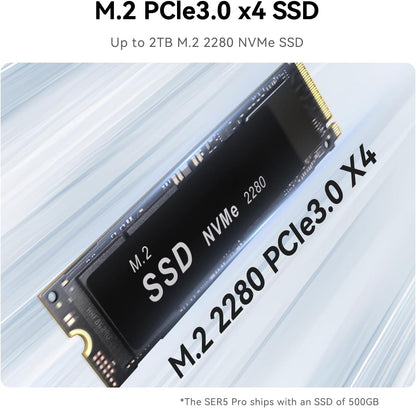 Beelink SER5 MAX Mini PC, AMD Ryzen 7 6800H(6nm, 8C/16T) up to 4.7GHz, Mini Computer 32GB LPDDR5 RAM 500GB NVME SSD, Micro PC 4K@60Hz Triple Display, Mini Gaming Computer WiFi6/BT5.2/HTPC/W-11 Pro