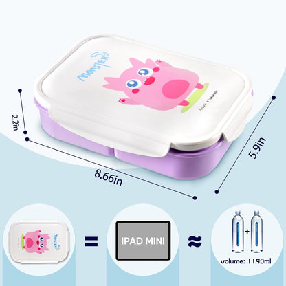 MISS BIG® Bento Box,Lunch Box Adult,Ideal Leak Proof Lunch Containers,Mom's Choice Lunch Box for Kids,No BPAs and No Chemical Dyes,Microwave and Dishwasher Safe Lunch Container (1900ml White)