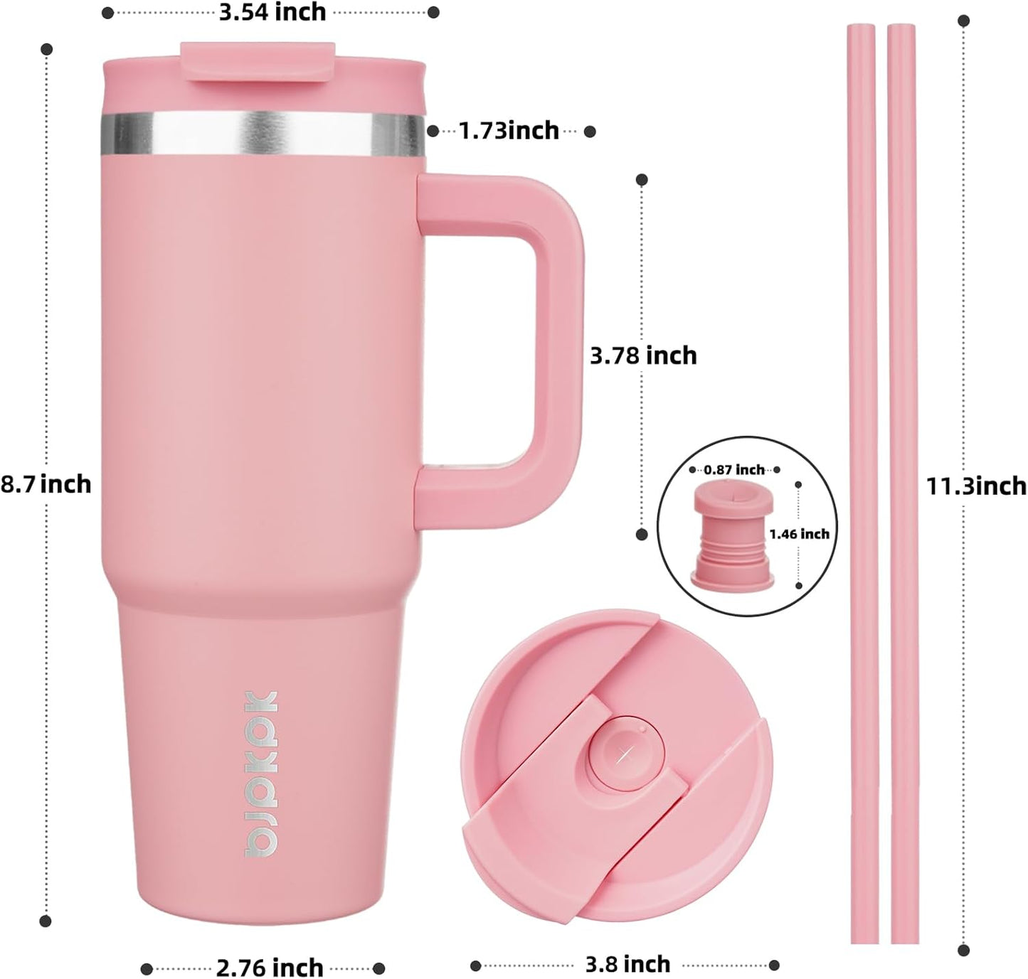 BJPKPK Tumbler with Handle and Straw 30oz Insulated Tumbler Cups with Lid Stainless Steel Travel Coffee Mug,Indigo Black