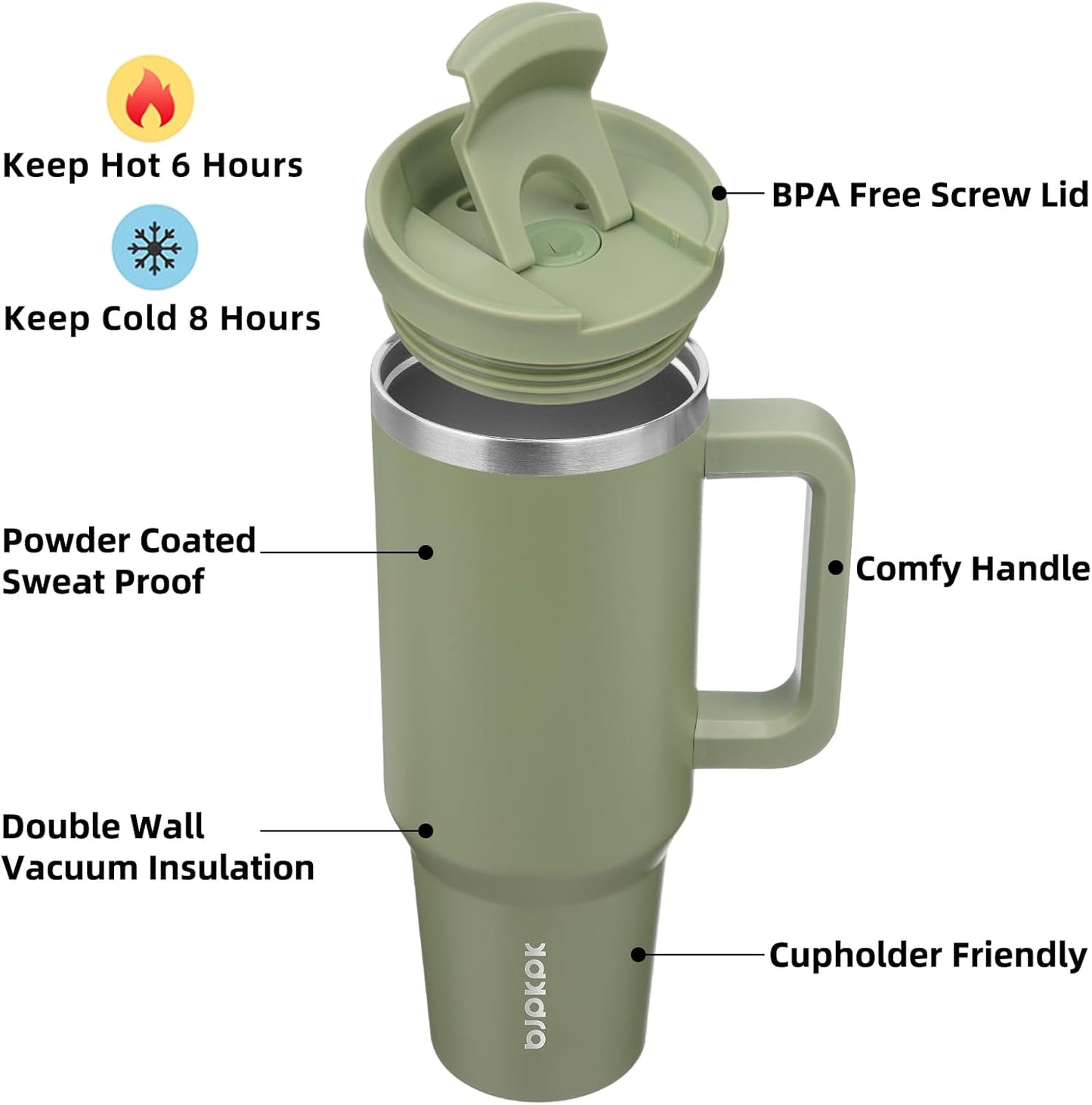BJPKPK Tumbler with Handle and Straw 30oz Insulated Tumbler Cups with Lid Stainless Steel Travel Coffee Mug,Indigo Black