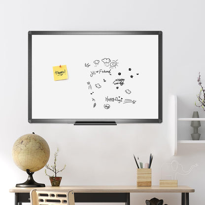 VIZ-PRO Tableau blanc magnétique effaçable à sec, 91,4 x 61 cm, cadre en aluminium noir