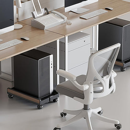 Adjustable Mobile CPU Stand with 4 Caster Wheels, Ventilated Computer Tower Stand, PC Cart Holder for Floor, Computer Desktop Stand for Office, Gamers and Students (ack Wood Grain)
