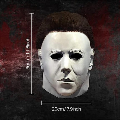 Halloween Michael Myers Mask, Halloween Creepy Full Head Mask Latex Horror Scary Masks for Adult Cosplay Costume Party Props