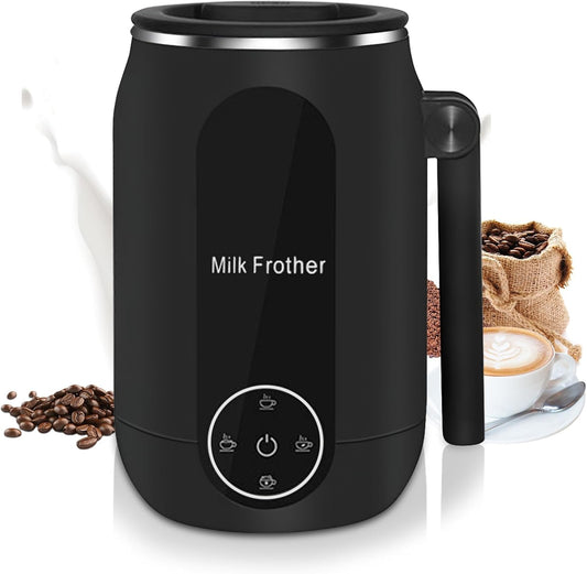 Milk Frother, 4 in 1 Frother for Coffee, 450ML Automatic Hot and Cold Foam Maker and Milk Warmer with 45 Degree Foldable Handle for Coffee, Latte, Hot Chocolate