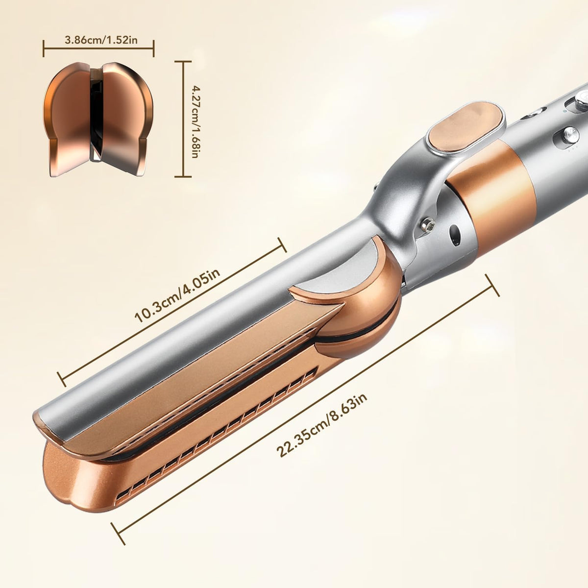 Airflow Attachment for Dyson Airwrap Styler, Straight Attachment No Hot Plates for Smooth Hair Style with Less Damage for Dyson Airwrap HS01 HS05 HS08 i.d. Copper