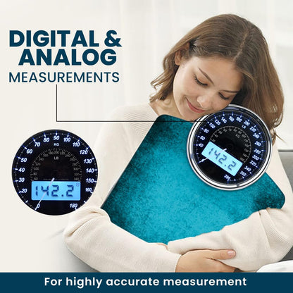 EILISON Highly Advance 2-in-1 Digital & Analog Weighing Scale for Body Weight-400lbs, 4 High Precison GX Sensor Accurate, Thick Tempered Glass, Extra Large Display (White)