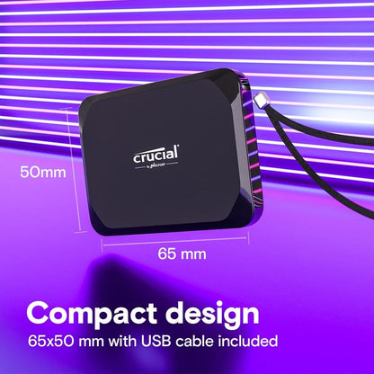 Crucial X9 4TB Portable SSD, Up to 1050MB/s, USB 3.2 USB-C, External Solid State Drive, Compatible with Windows, Mac, & Android, Reliable Storage for Games, Files, & Backups, Black - CT4000X9SSD902