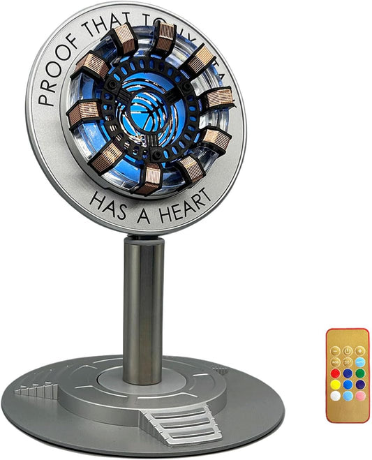 Arc Reactor Night Light, Rechargeable Superhero Lamp, Gifts | Multi-Color Room Decor, Rotatable Display Light for Desks and Shelves, With Touch/Remote Control.