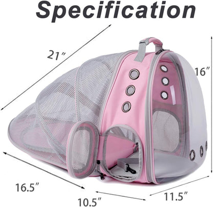 WEVONIGU Front Expandable Cat Backpack Carrier,Fit up to 16 lbs,Pet Carrier Backpack,Space Capsule Astronaut Bubble Window Bag,Cats and Puppies,Airline-Approved,Designed for Travel,Hiking,Walking
