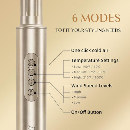 DORISILK 8 in 1 Hair Styler & Blow Dryer Brush Hair Dryer 110,000 RPM High-Speed, Ionic Hot Brush Styler Auto Wrap Curlers, Frizz-free for Fast Drying Straightening Curling Volumizing, Champagne Gold