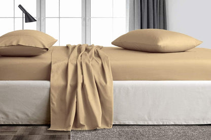 Linen Sheets 100% Egyptian Cotton- Twin-XL Sheet Set 4 Piece- 1000 Thread Count- Fits Upto 18" Deep Pocket- Long Staple Cotton Bedding, Sateen Weave-Light Blue Solid