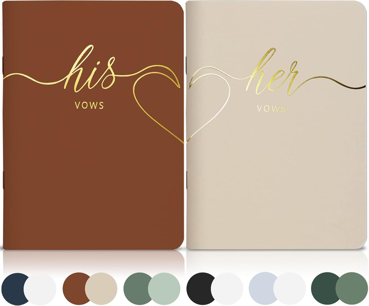LSSH GmbH Vow Books - His and Hers Wedding Essentials, 28 Pages, 5.5" X 4" (Dark Green & Sage)
