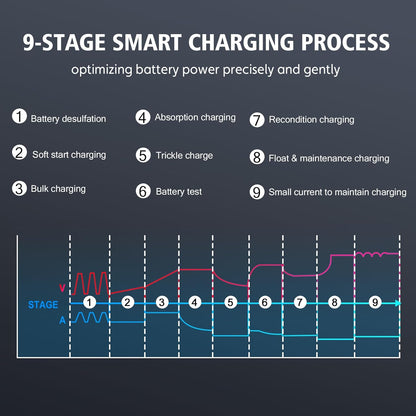 Lithium Lifepo4 Battery Charger,12V 24V Fully Automatic Car Battery Charger, 12 Volt-20A, 24 Volt-10A Trickle Charger maintainer, AGM Deep Cycle Battery Charger