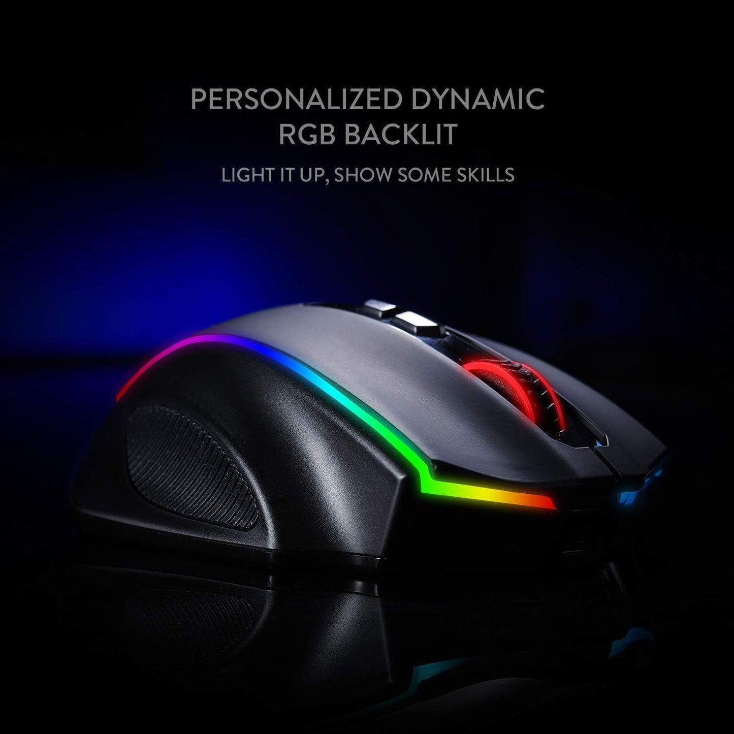 Redragon M686 Wireless Gaming Mouse, 16000 DPI Wired/Wireless Mouse with Professional Sensor, 45-Hour Durable Power Capacity, Customizable Macro and RGB Backlight for PC/Mac/Laptop