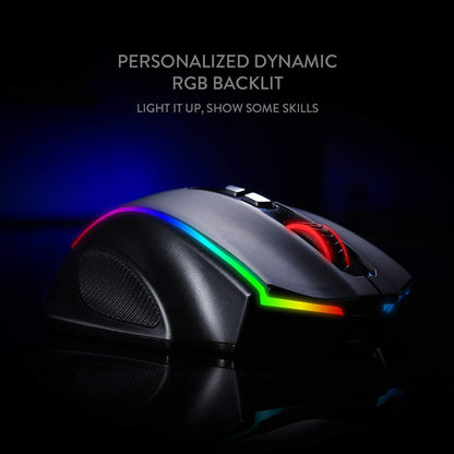 Redragon M686 Wireless Gaming Mouse, 16000 DPI Wired/Wireless Mouse with Professional Sensor, 45-Hour Durable Power Capacity, Customizable Macro and RGB Backlight for PC/Mac/Laptop