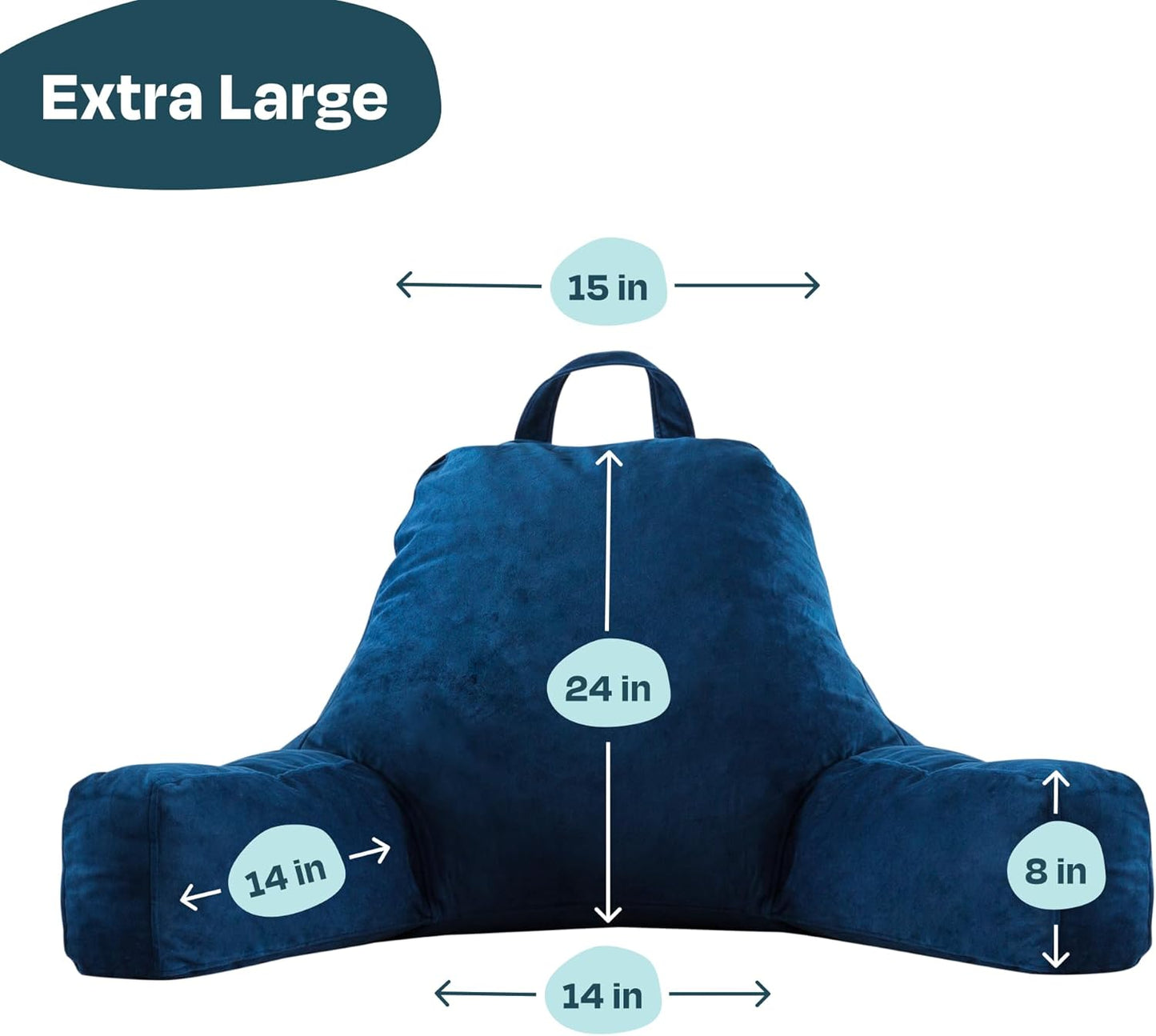 Linenspa Shredded Foam Reading Pillow - Perfect for Adults, Teens, and Kids - Velour Cover - 3 Year U.S. Warranty, Stone