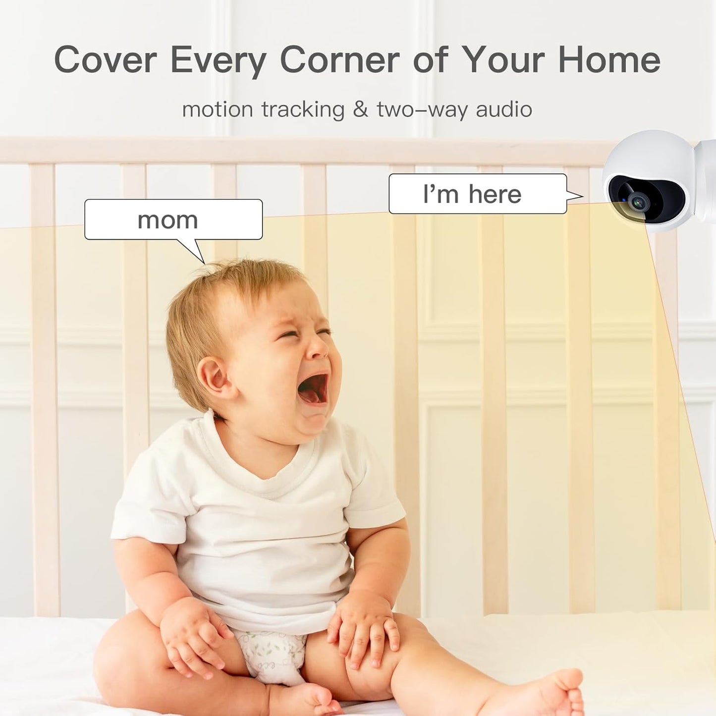 ARENTI Baby Monitor, Video Baby Camera with 5-Inch Wireless Display, 360° View, Auto-Night Vision, Temperature Sensor, Sound & Motion Detection, 2 Way Audio, VOX Mode
