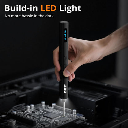 JOREST 155-in-1 Mini Electric Screwdriver Set – Cordless Precision Power Screwdriver with 5 Torque Levels (0.15–0.75 N·m), LED Light, Rechargeable Repair Tool Kit - PuriLite
