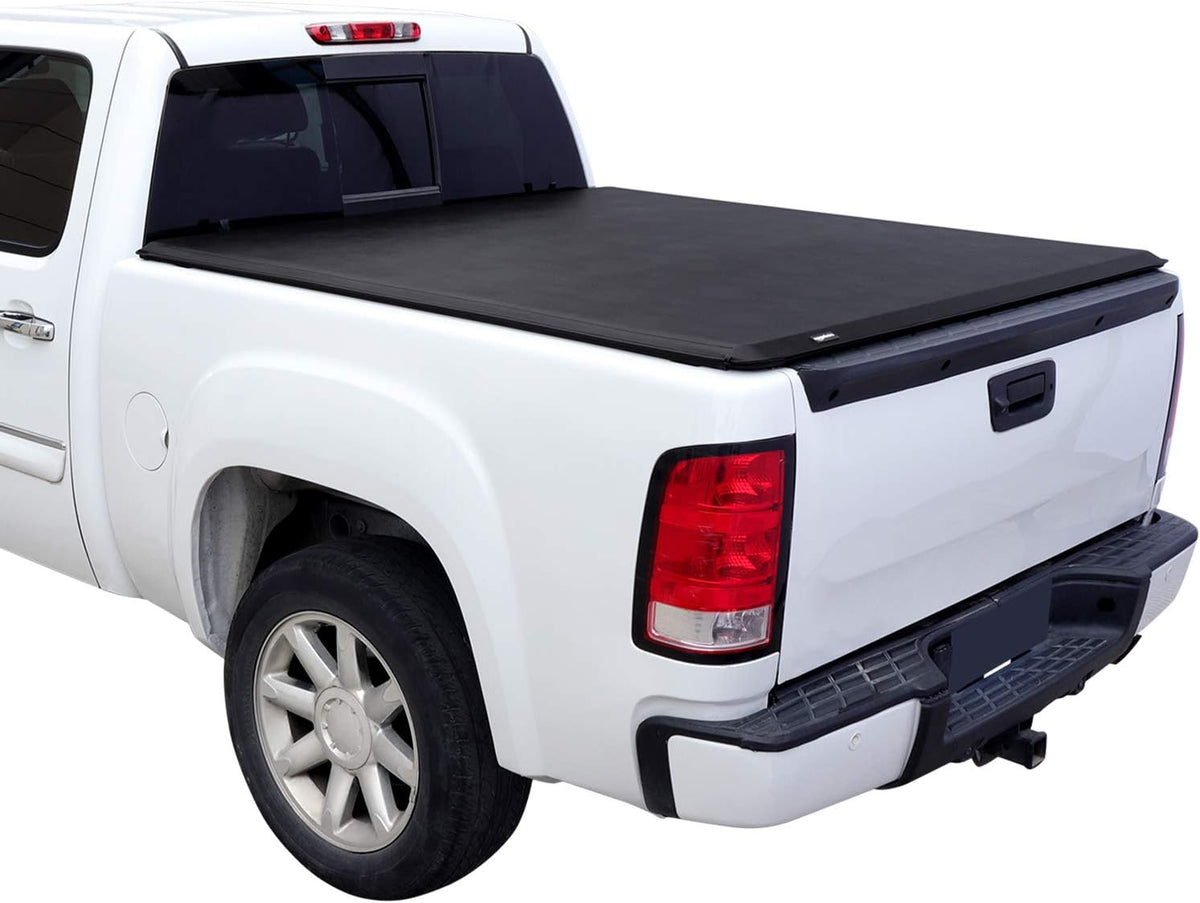 Amazon Basics Soft Roll Up Tonneau Cover for 2014-2019 Chevy Silverado, GMC Sierra 1500, 2015-2018 Silverado Sierra 2500 3500 HD, Fleetside 6.5' Bed