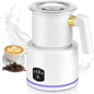 Milk Frother and Steamer - 4 in 1 Milk Frother Electric, 13.5oz Split Hot & Cold Milk Foam Maker Stainless Steel Automatic Milk Warmer for Latte, Cappuccino, Macchiato, Hot Chocolate