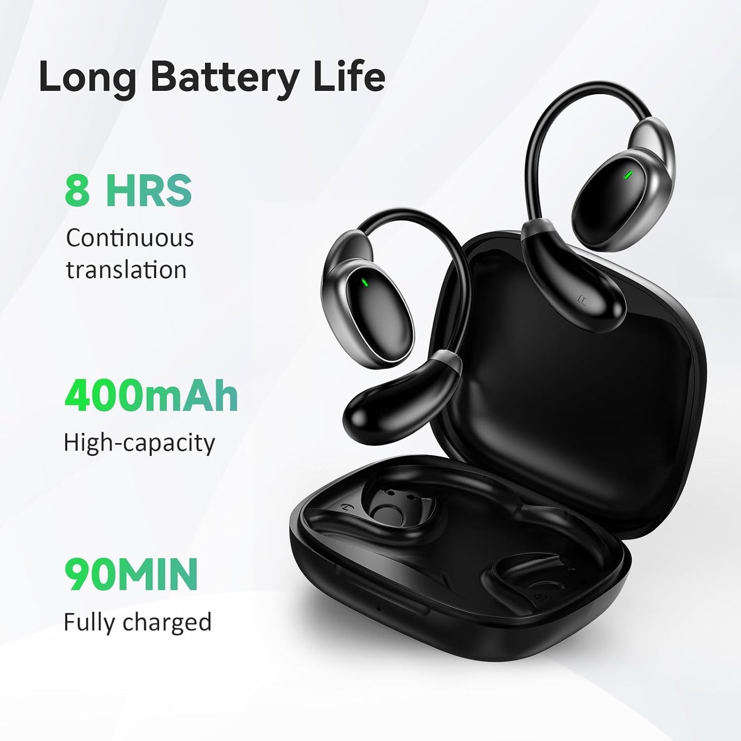 Language Translation Earbuds, 2-Way Real-time Translation in 150 Languages, Online Translation No Subscription Needed, Wireless Bluetooth Earphone Instant Voice Translator for Travel Business Learning