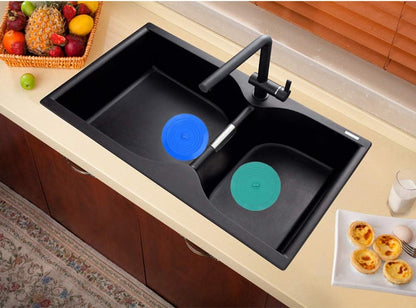 V-TOP Tub Stopper 2 Pack, 6 inches Large Silicone Drain Plug Hair Stopper Flat Suction Cover for Kitchen Bathroom Accessories and Laundry