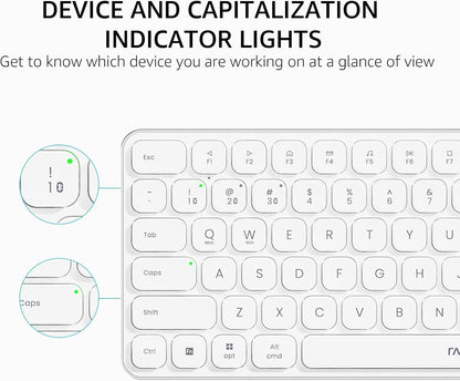 RAPOO Keyboard and Mouse Wireless - 9010M Multi-Device Wireless Keyboard Mouse Combo, 2.4GHz/Bluetooth 5.0/4.0 Wireless Keyboard Mouse Set for Windows/Mac/Linux/Chrome, Support 4 Devices, Silent Click