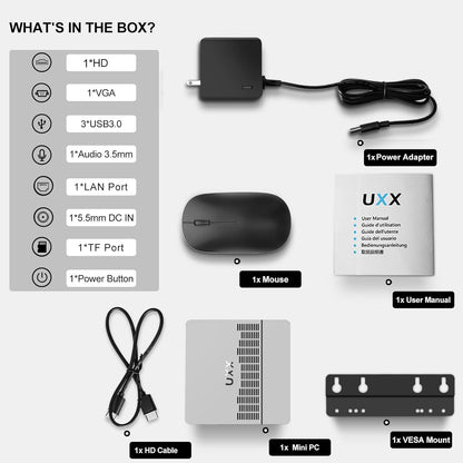 2025 Newest Mini PC Support 512GB/2TB M2 SSD Expansion, Celeron N3350 6GB RAM/64GB eMMC Micro PC, Business Mini Computer 4K HD+VGA Dual Display, BT, 2.4/5G WiFi, USB 3.0, LAN（Silver）