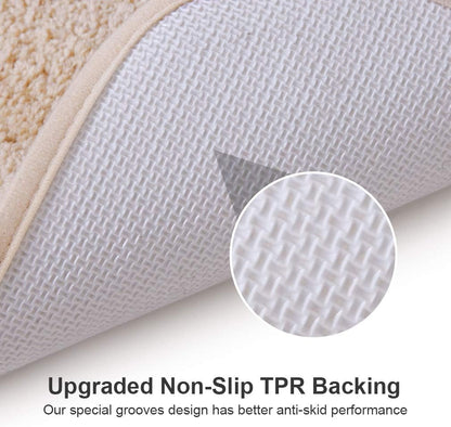 Bathroom Rugs Non-Slip Bath Mat Ultra Soft Absorbent Microfibers Bath Rugs Super Thick Plush Bathroom Runner Machine Washable Bath Mats Carpet for Bathroom Tub Shower Floor (24" x 36",Beige)