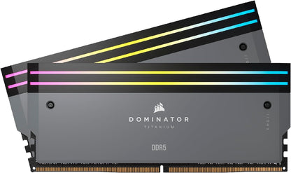 CORSAIR Dominator Titanium RGB DDR5 RAM 96GB (2x48GB) 6000MHz CL30-36-36-76 1.40V AMD Expo Intel XMP 3.0 Desktop Computer Memory – White (CMP96GX5M2B6000Z30W)