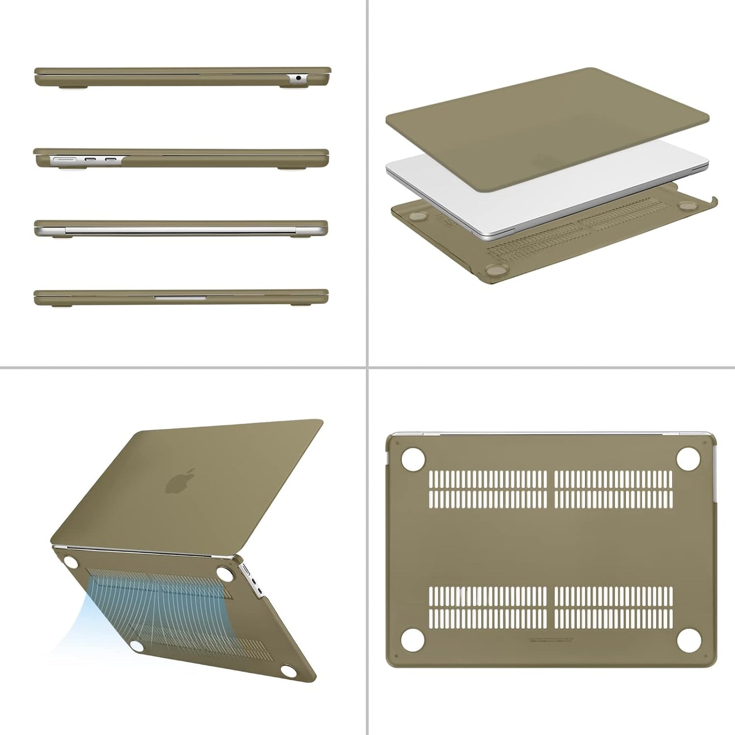 MOSISO Compatible with MacBook Air 13 inch Case 2025 2024 2023 2022 M4 A3240 M3 A3113 M2 A2681, Plastic Hard Shell&Keyboard Cover&Screen Film&Pouch for MacBook Air 13.6 inch Case, Crystal Clear