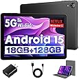 10 Inch Tablet Android 15 Tablets, Octa-Core Tablette Android, 18GB+128GB, 1TB Expand, 1280x800 IPS HD Display, GPS, Widevine L1, 5G+2.4G WiFi, 5MP+8MP Dual Camera, Bluetooth5.4, 6000mAh, Black