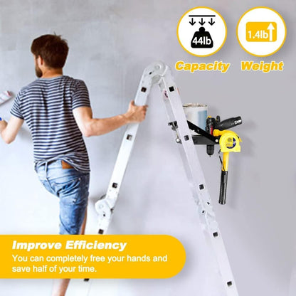 Ladder Platform Project Tray for Pail on Collapsible Ladder Summer, Telescoping Steps Removable Tool Caddy Organizer with Jacks Extension Accessories for Painting, 44 lbs Weight Rating.