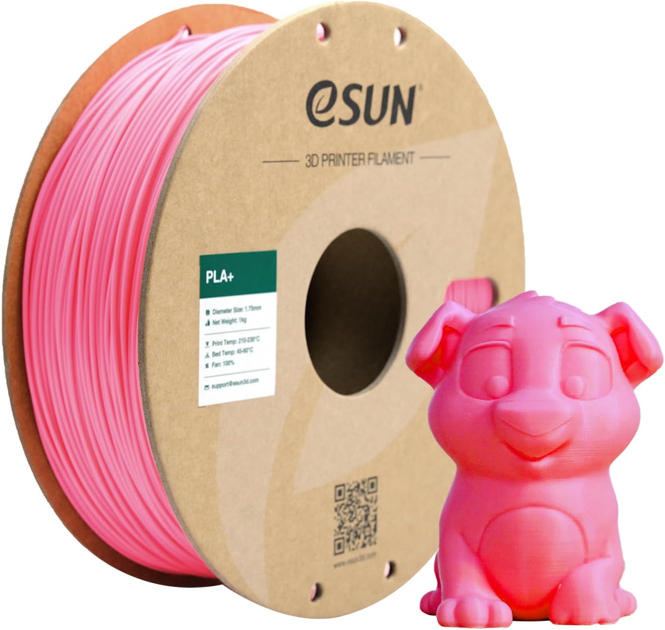 eSUN PLA Plus Filament 1.75mm, PLA Pro PLA+ 3D Printer Filament, Dimensional Accuracy +/- 0.03mm, 2.2 LBS (1KG) Spool 3D Printing Consumables for Most FDM 3D Printers, Black