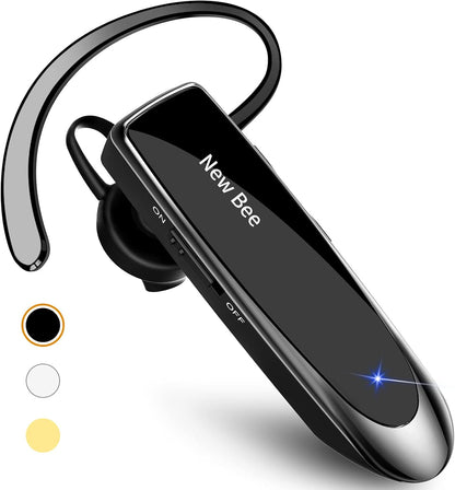 Bluetooth Headset New Bee 24Hrs V5.0 Bluetooth Earpiece Wireless Handsfree Driving Headset with Noise Canceling Mic Headset Case for iPhone Samsung Android Mobile Cell Phone Tablets Office