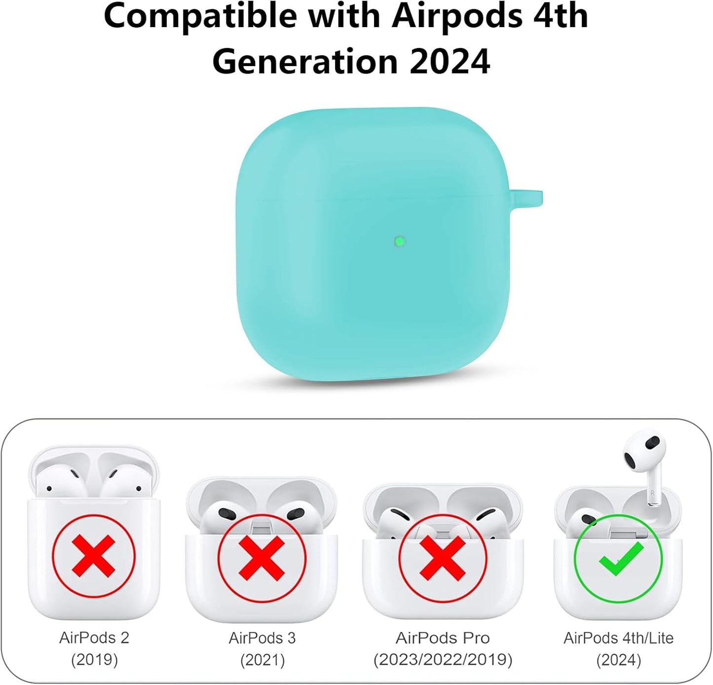 Aircawin for Airpods 4 Case Cover,Shockproof Case for Airpods 4th Generation Case Cover 2024,Premium Silicon Case with Keychain and Cleaing Pen for Airpods 4 Gen, Wireless Earphone Accessories-Blue