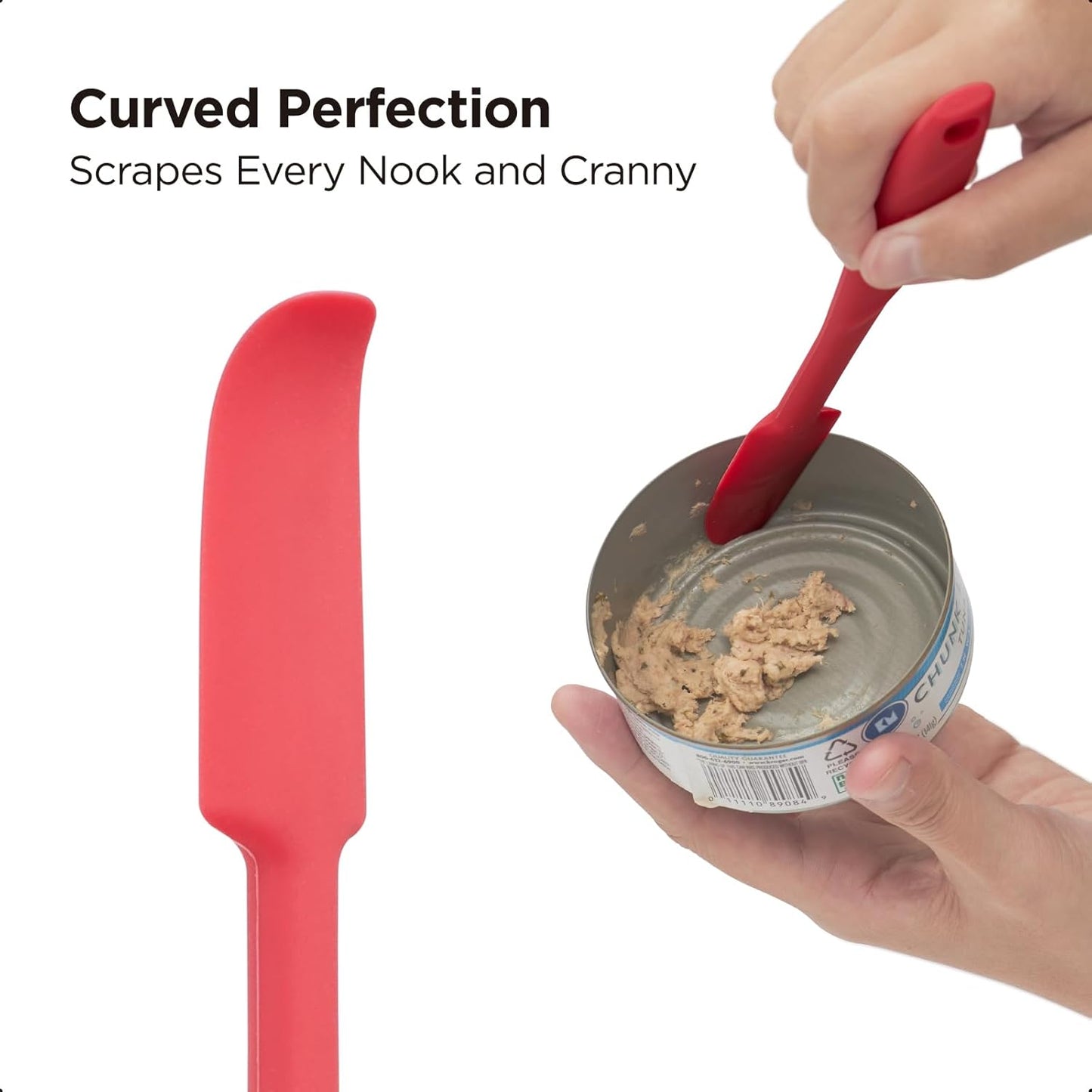 Kitchen Mama WaltzGrip Platinum Silicone Jar and Can Spatula Set: Heat-Resistant, Dishwasher Safe, Ergonomic Grip, Perfect for Mixing and Scraping, Nonstick Cookware (Metal Gray)