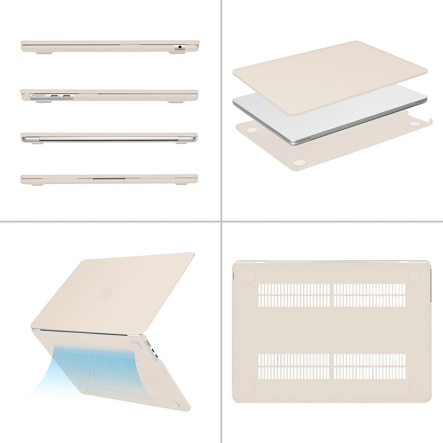 MOSISO Compatible with MacBook Air 13 inch Case 2025 2024 2023 2022 M4 A3240 M3 A3113 M2 A2681, Plastic Hard Shell&Keyboard Cover&Screen Film&Pouch for MacBook Air 13.6 inch Case, Crystal Clear