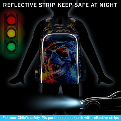 3pcs Backpack for Boys and Girls, 16” Kids Kindergarten Bookbag with Lunch Box, Cute Elementary Backpacks for Boy Girl