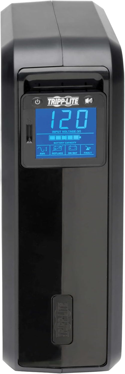 Tripp Lite SMART1000LCD 1000VA 500W UPS Back-Up Smart Tower LCD AVR 120V USB Coax RJ45, 8 Outlets