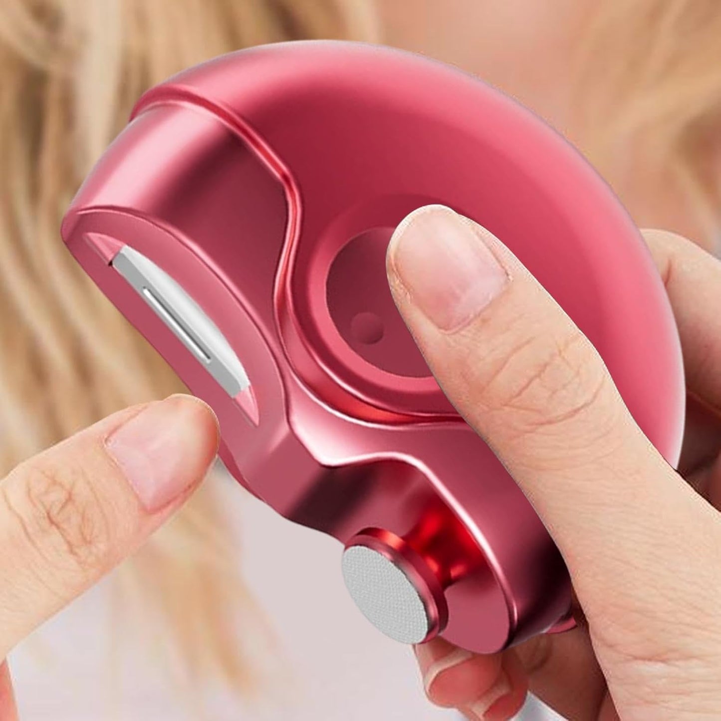 Huvqianu Professional Electric Nail Clippers, Cordless, Rechargeable, Safe for Seniors & Kids, Modern Style, Red, ABS Material