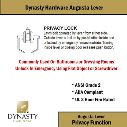 Dynasty Hardware AUG-00-26D Grade 2 Commercial Duty Office Door Keyed Lever Lockset, ADA, Satin Chrome Finish